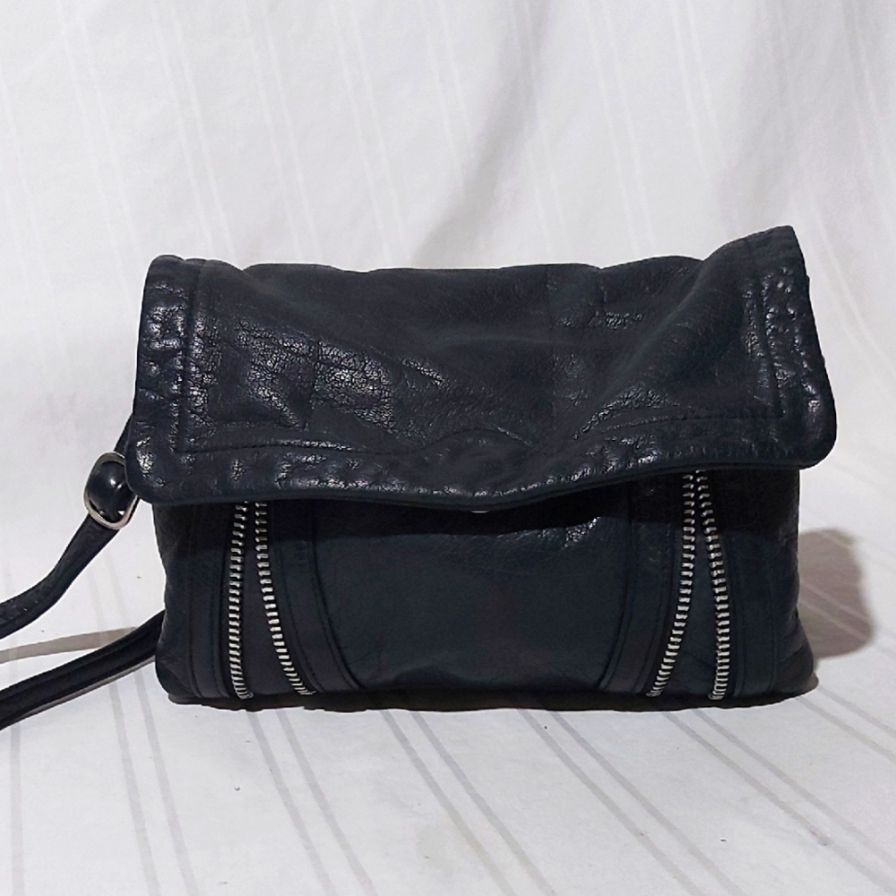36. DAY&MOOD LEATHER NAVY CROSSBODY BAG!